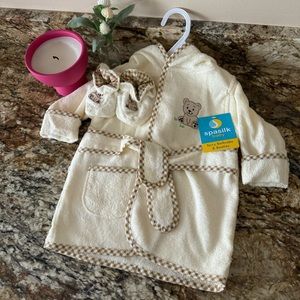 Baby Cotton Terry Bathrobe with Slippers